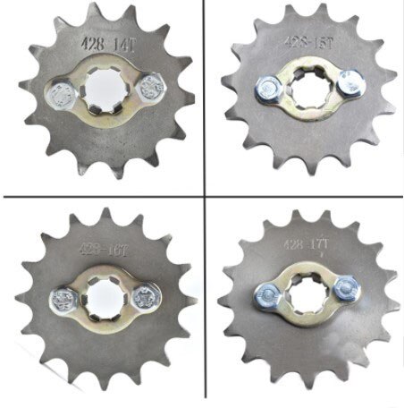 Motorcycle Front Engine Sprocket for Dirt Bike ATV Go Kart Quad Pitbike Buggy 428-17mm 12T 13T 14T 15T 428-20mm 14T 15T 16T 17T