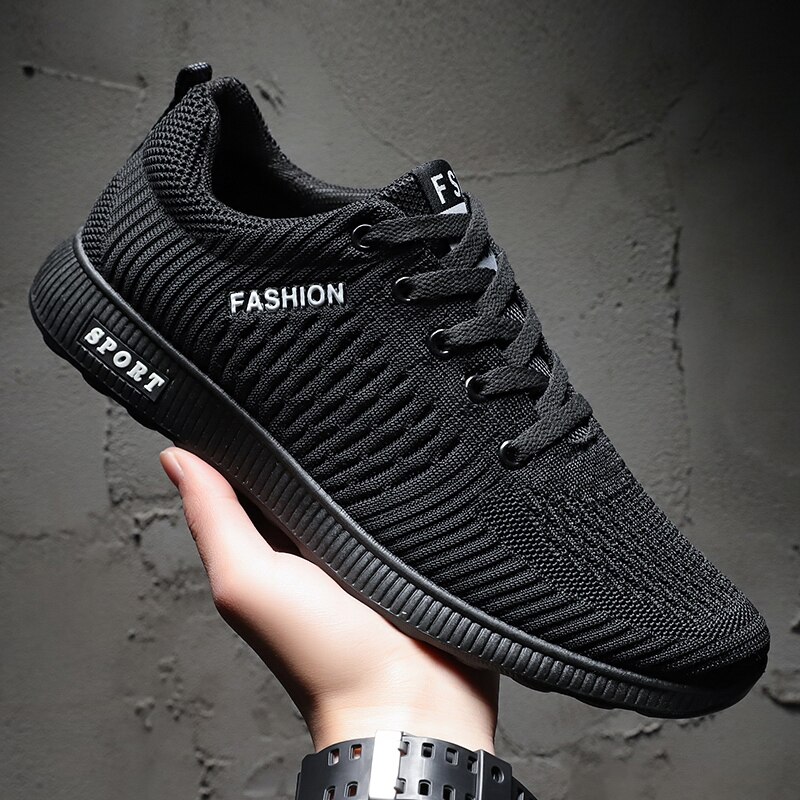 2021 novos tênis dos homens confortáveis sapatos de skate sapatos respirável sapatos clássicos preto vermelho zapatos hombre: Black / 9.5