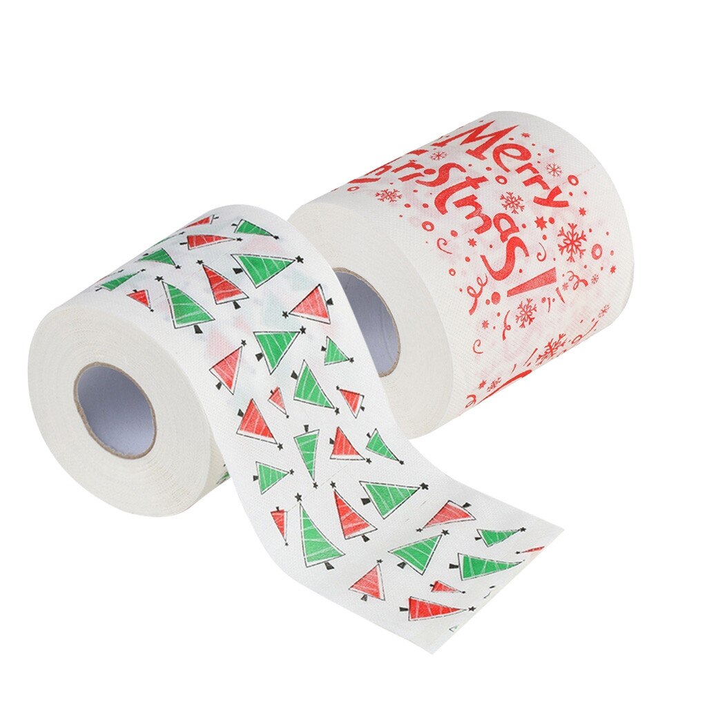 Bad Papier Kerst Gedrukt Home Kerstman Bad Toilet Roll Paper Christma Levert Xmas Decor Tissue 170 Bladeren Toiletpapier: E