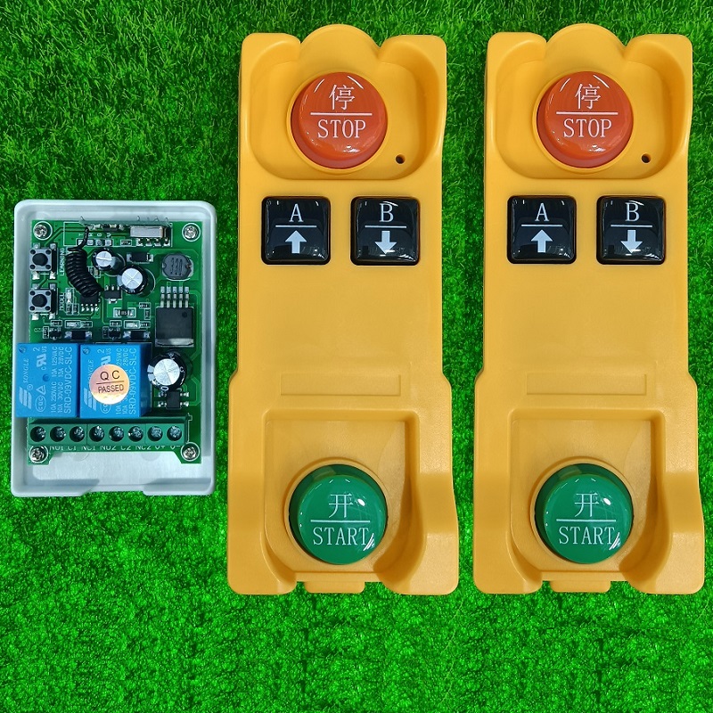 433MHZ Wireless Remote Control 12V 24V 36V 48V DC 2CH Relay RF Receiver Range Waterproof -Proof Transmitter Toggle Latched: black