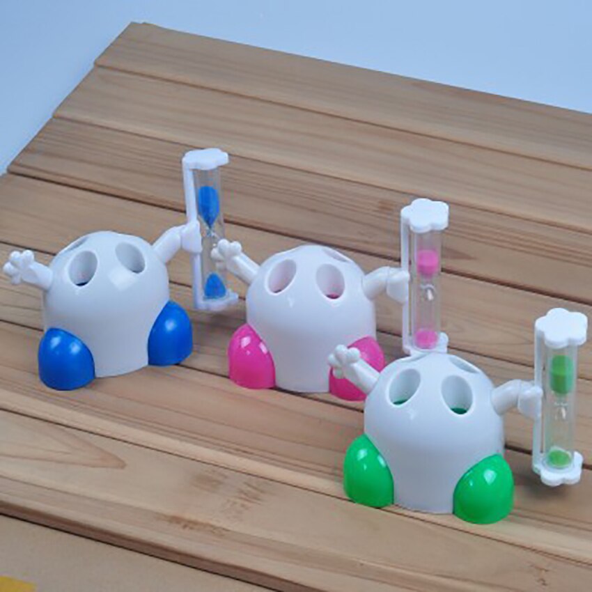 Teeth Brushing Countdown 3 Minutes Timer Sand Watch Clock Timing Sandglass Plastic Toothbrush Holder Hourglass Decoration