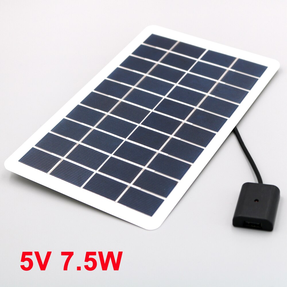 Panneau solaire Portable 5W 7.5W 5V, système d&#39;alimentation, pour téléphone iphone 11 12 Xiaomi Samsung Huawei X XS: 5V 1500mA