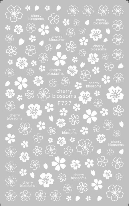 Nagels Stickers Decal Decoratie Kersenbloesems Nail Decoratie Diy Creatieve Ontwerpen Watermerk Decals Tool: F727