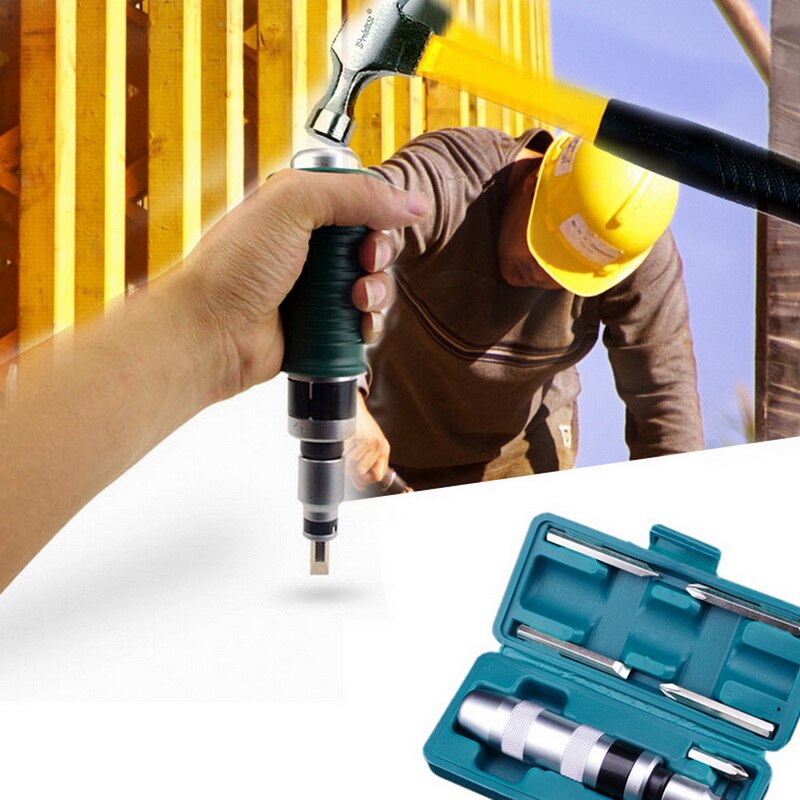 Impact Driver Kit Manual Screwdriver Set Repairing Tools Non-slip Grip Handle Tool Multifunctional Screwdriver-1 Box