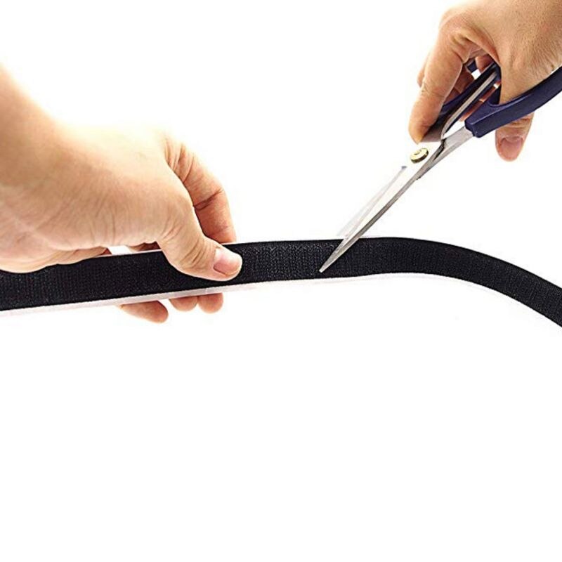 32.8FT/10M Self Adhesive Nylon Clasp Tape Sticky Back Strip Fastener Mounting Tape Black Hook Double-sided glue magic sticker