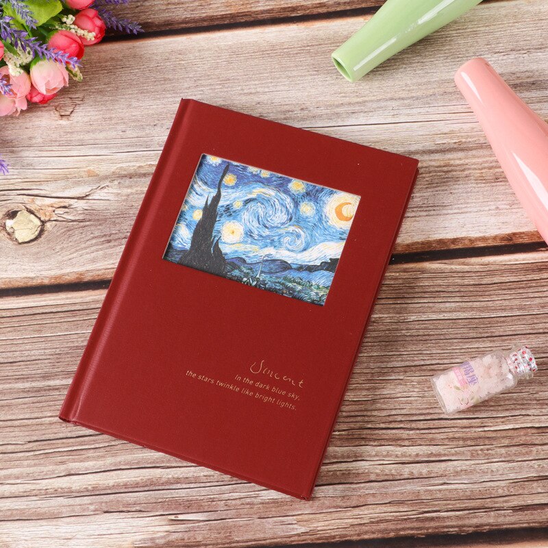 Olieverf Bronzing Hollow Hardcover Creatieve Retro Handbook Student Notebooks Notepad Dagboek Schoolbenodigdheden: red