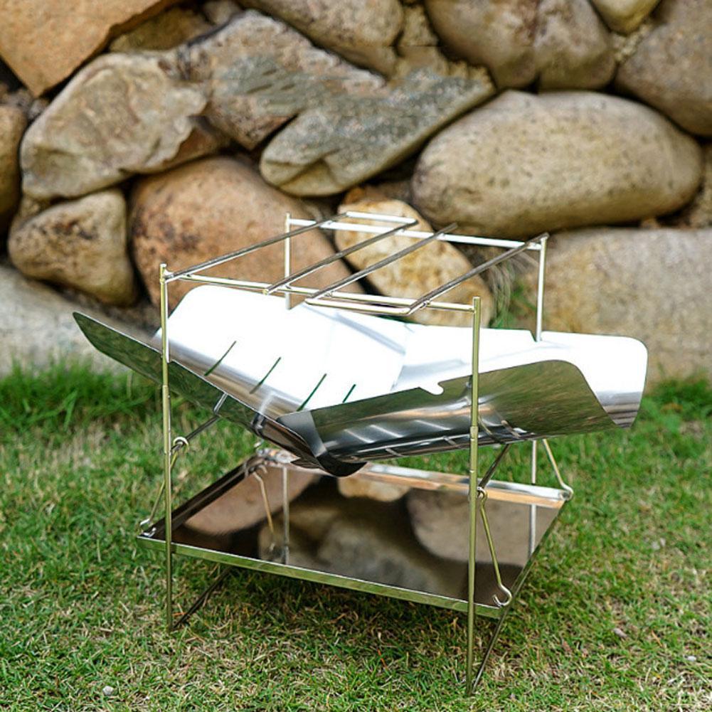 Outdoor Barbecue Rack Ultra Light Incinerator Foldable Camping Bonfire Barbecue Grill Easy Storage Wood Stove Fire Station Rack