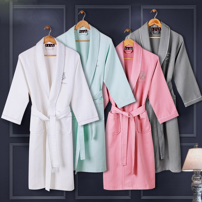 Herrekåbe 100%  sommervaffel badekåbe i bomuld japansk kimono morgenkåbe mænd morgenkåbe badekåbe brudepige mænd sovekåbe