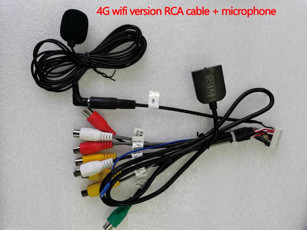 XYlink Microphone USB GPS Rear View Camera RCA Output AUX SIM Card Slot Radio Converter 4G Power Cable For Car Navigation stereo: RCA with mic sim