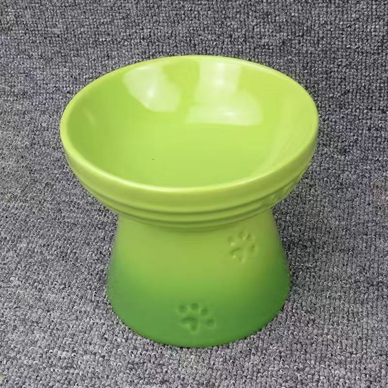 Bol à pieds hauts arc-en-ciel pour chien, bol à collation, Protection du cou, eau potable pour animaux de compagnie, nourriture pour chat, antidérapant, menton noir: Argent