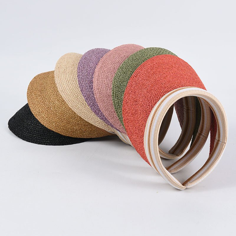 USPOP colorful raffia sun hats women natural straw hats beach hat sun visor cap shade