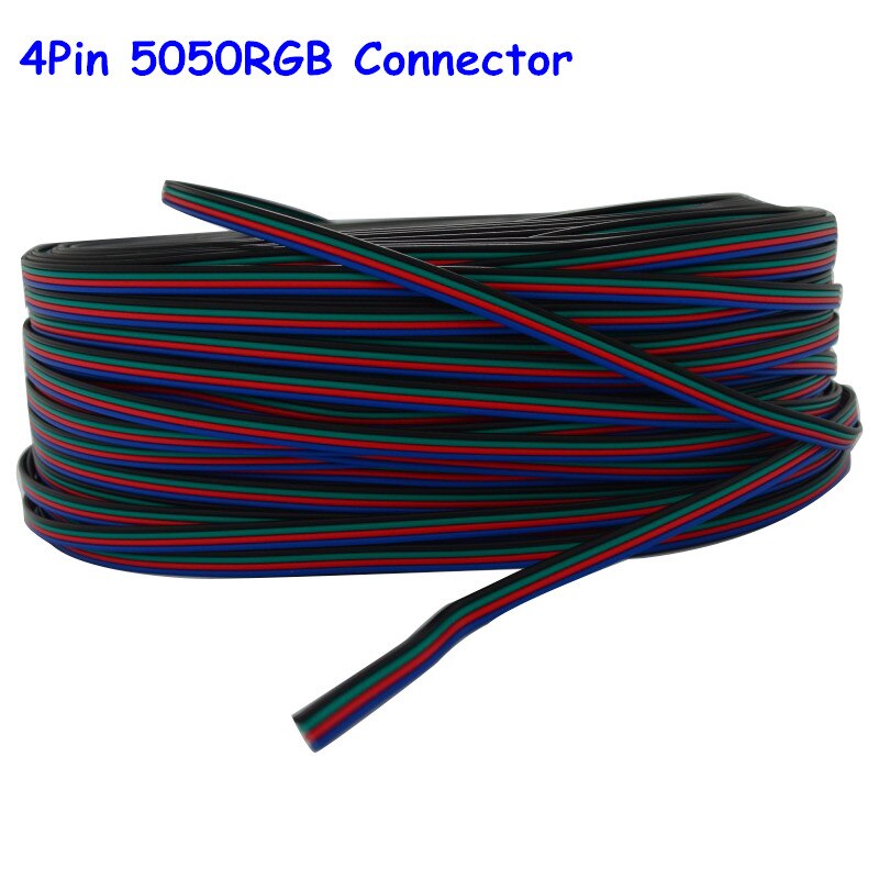 1m-50m 4 pin connector 4 wire rgb electric cable extension cord for rgb 3528 5050 led strip lighting