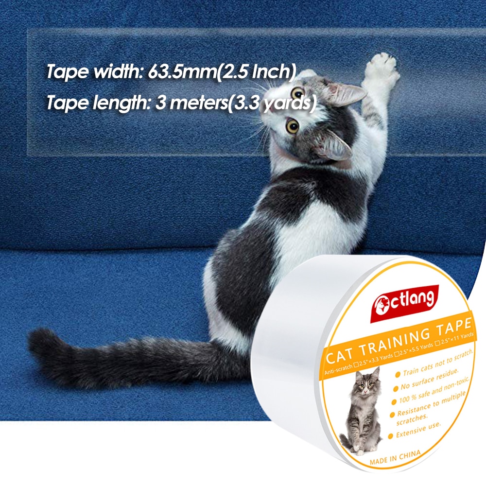Anti-ridse katte træningstape møbler sofa beskyttelse klæbende tape dyretilbehør forhindrer katte i at klø 3m/5m/10m