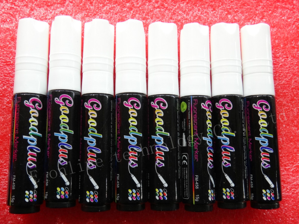 Fluoresecent Highlighter Vloeibare Krijt Marker 10mm 8 stks/set voor LED Schrijfbord Uitwisbare niet-giftig waterbasis