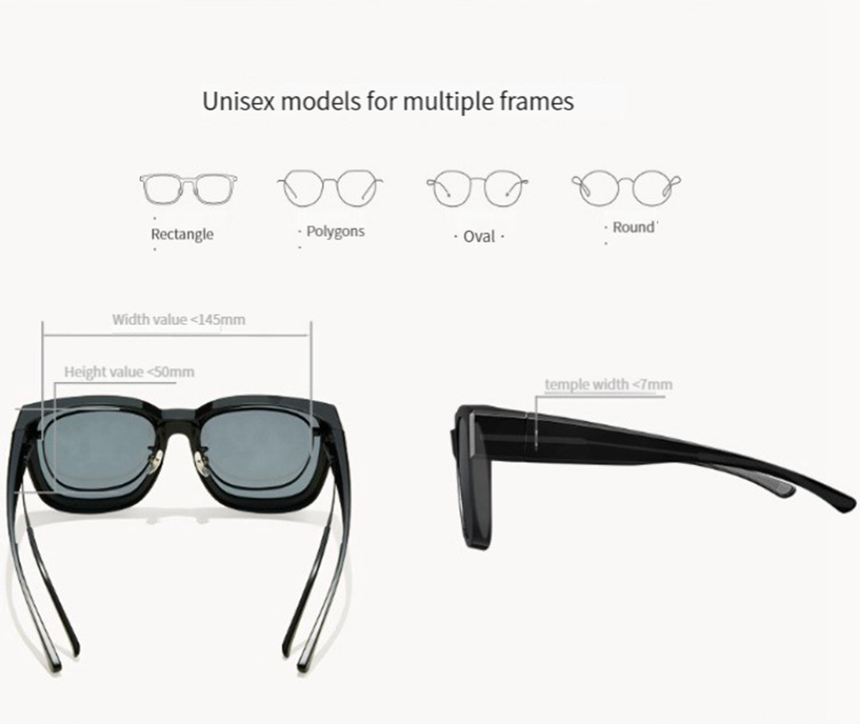 Xiaomi mijia gepolariseerde zonnebril  uv400, hoge resolutie, antislip, compatibel met brillen met verschillende sterktes, heren- en dameszonnebrillen.