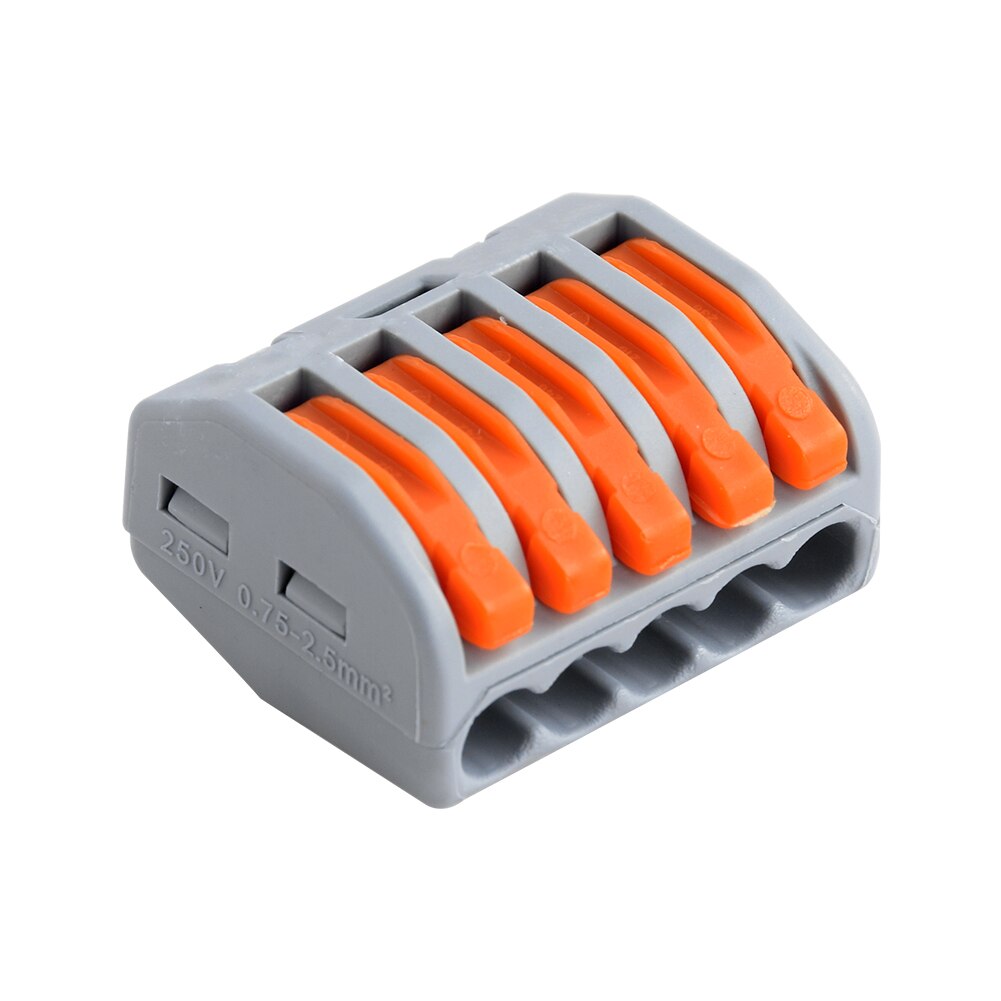 Electrical Wire Connectors Insulated Wiring Terminal Conductor Lever Nut Conductor Compact Wire Connector Plug-in Wire Connector: 222-415 / 5pcs