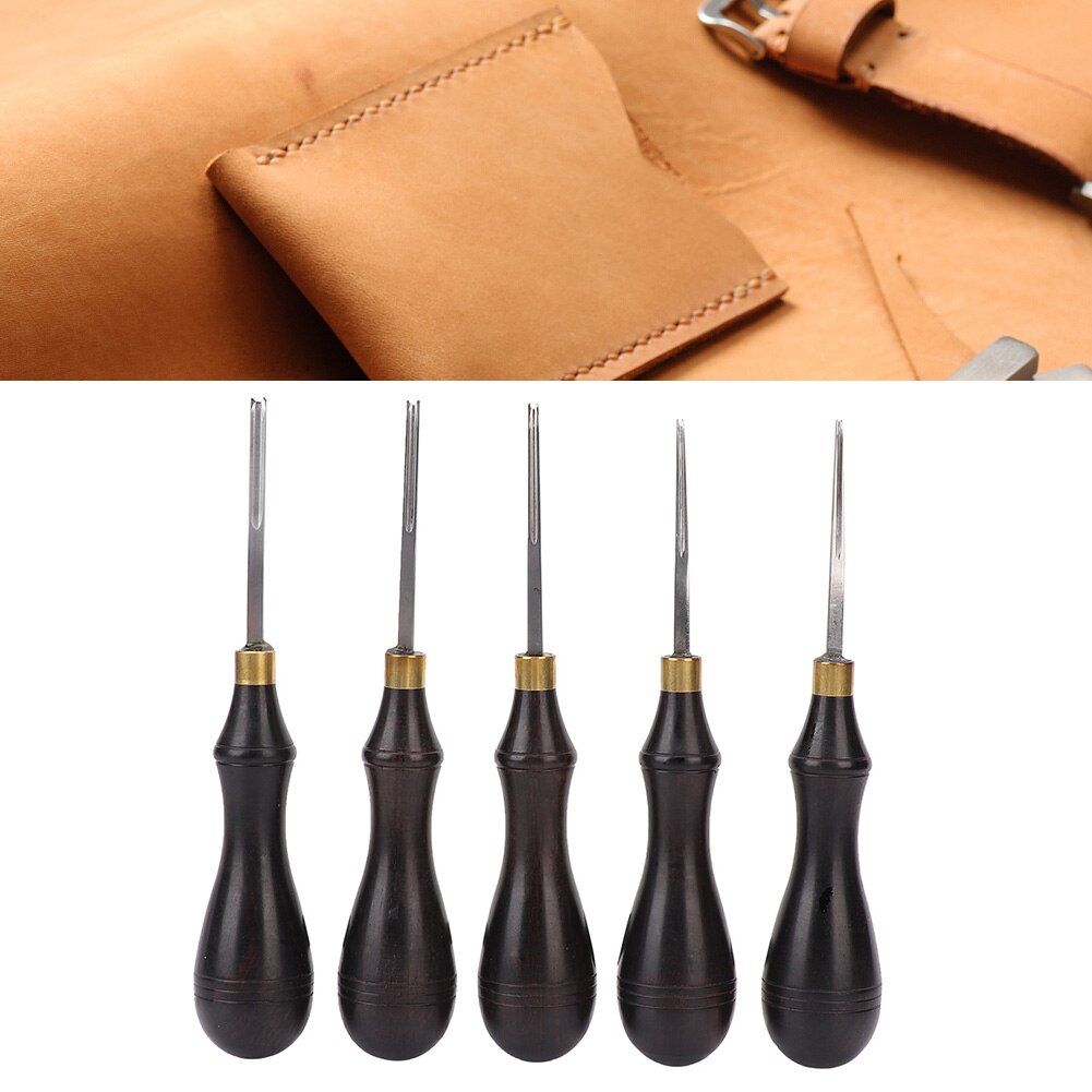 Sharp Leather Edge Beveller Steel Blade Ebony Handle DIY Leathercraft Edger Trimming Tool Leather Beveler DIY Cutting Hand Craft