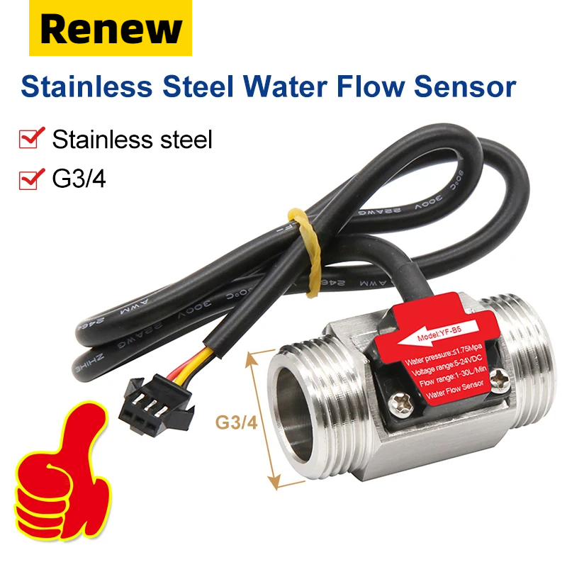 304 Stainless Steel Water Flow Sensor Dn40 Dn50 Water Flow Detection 1.5 Inch G2 Inch Hall Turbine Flowmeter: Orange