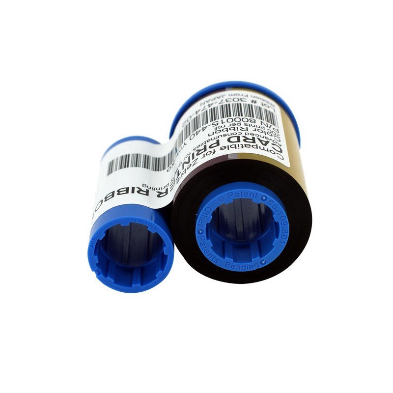 Zebra 800015-440 YMCKO Color Compatible Ribbon 200 prints/roll for Zebra P310i, P320i, P330i, P420i, P430i card printer