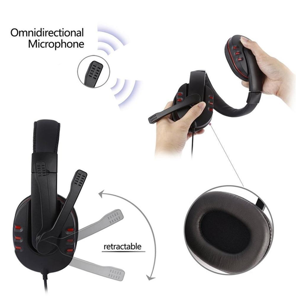 Universal Laptop PC Computer Headphone Stereo Music Gaming Headband Headset With Microphone Mic Earphone 3.5mm Jack Wired