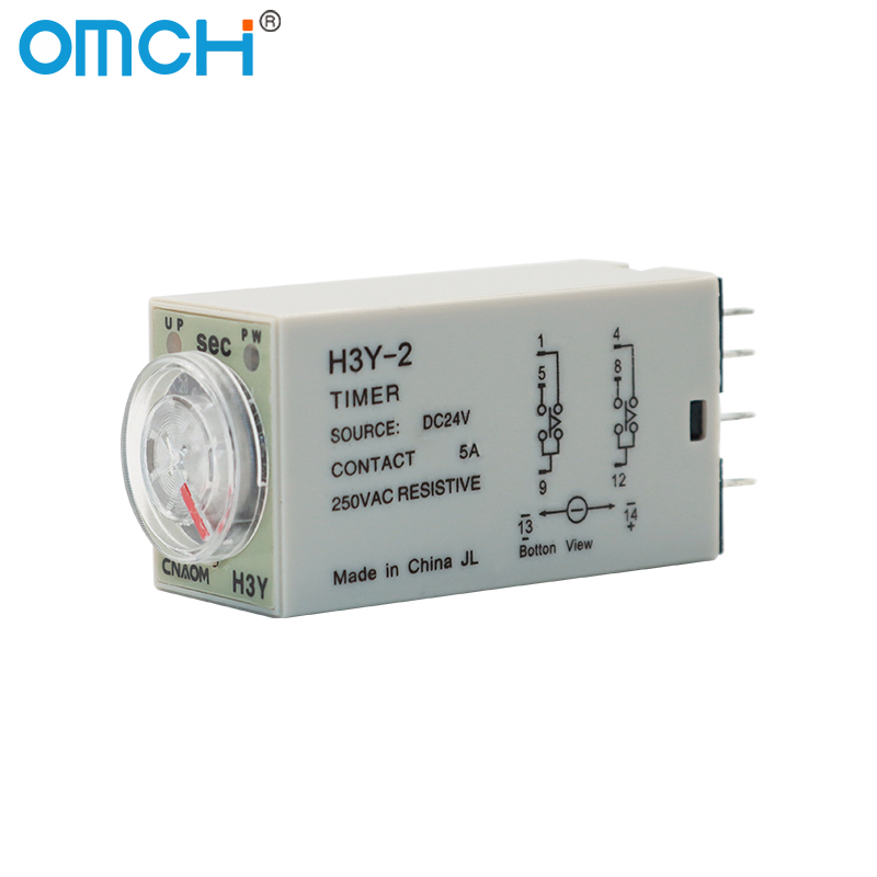 Temporizzatore di ritardo H3Y-2 AC110V AC220V AC380V con presa base Ritardo di accensione Manopola rotante DPDT 0-60Min Relè temporizzato Timer