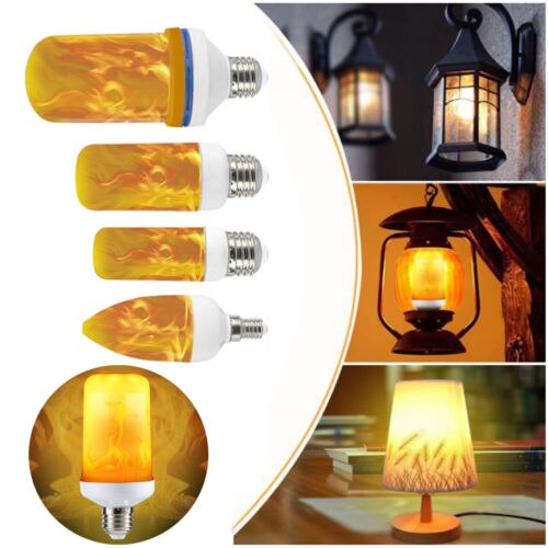 1Pcs LED Flame Effect Fire Light Corn Bulb E27 Simulated Nature Flicking Decor Lamp LED Emulate Flame Lamp Home Restaurant Use