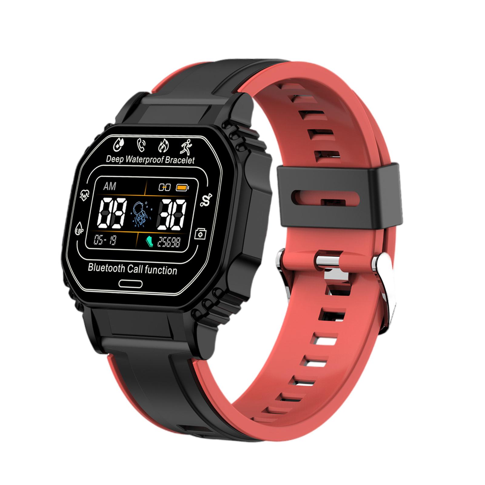 B2 Smart Watch Smartwatch Alarm Clock Sleep Monitor Fitness Tracker Bracelet Heart Rate Monitor Waterproof Sports Watch: Red