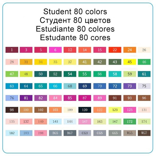 TOUCHNEW 30/40/60/80 Colors Art Markers Alcohol Based Markers Drawing Pen Set Manga Dual Headed Art Sketch Marker Pens