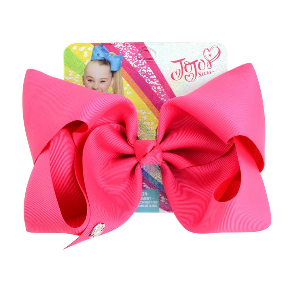 8 tommer store jojo-sløyfer jojo siwa-båndsløyfer med klips for barn jenter boutique solide hårspenner hårtilbehør: 678- j -14