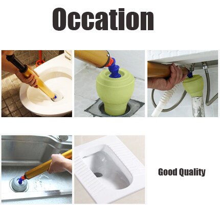 Toilet Plunger High Pressure Suction Plunger Hand Power Closestool Dredge Flexible Head Drain Buster Toilet Plug Sink