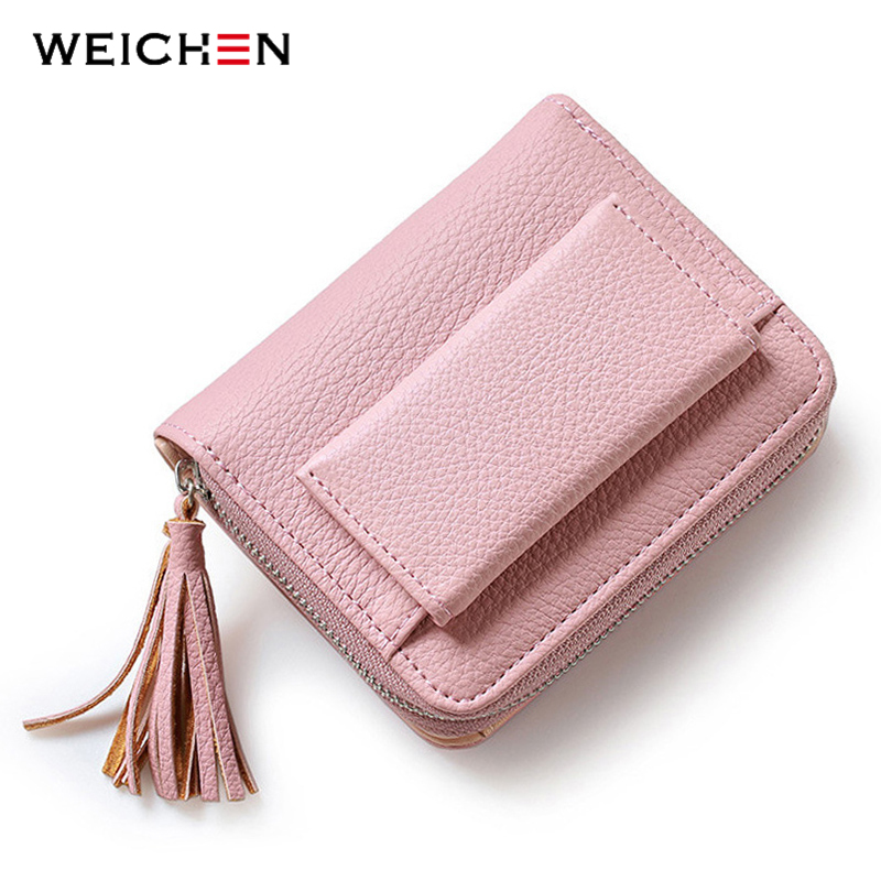 WEICHEN portefeuille femme gland avec fermeture à glissière porte-monnaie porte-carte dames sacs à main court concepteur femmes portefeuille en vogue