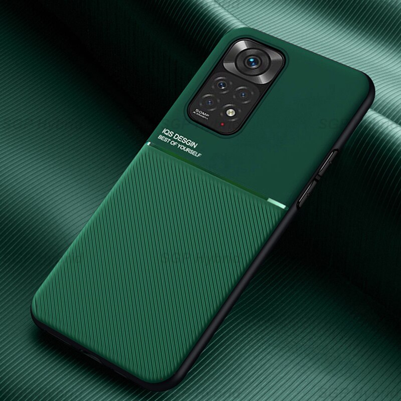 Para xiaomi redmi nota 11 4g carro protetor magnético caso redme note11 s redmy nota 11 s 11t silicone macio à prova de choque capa fundas: Redmi Note 11s / Green 3