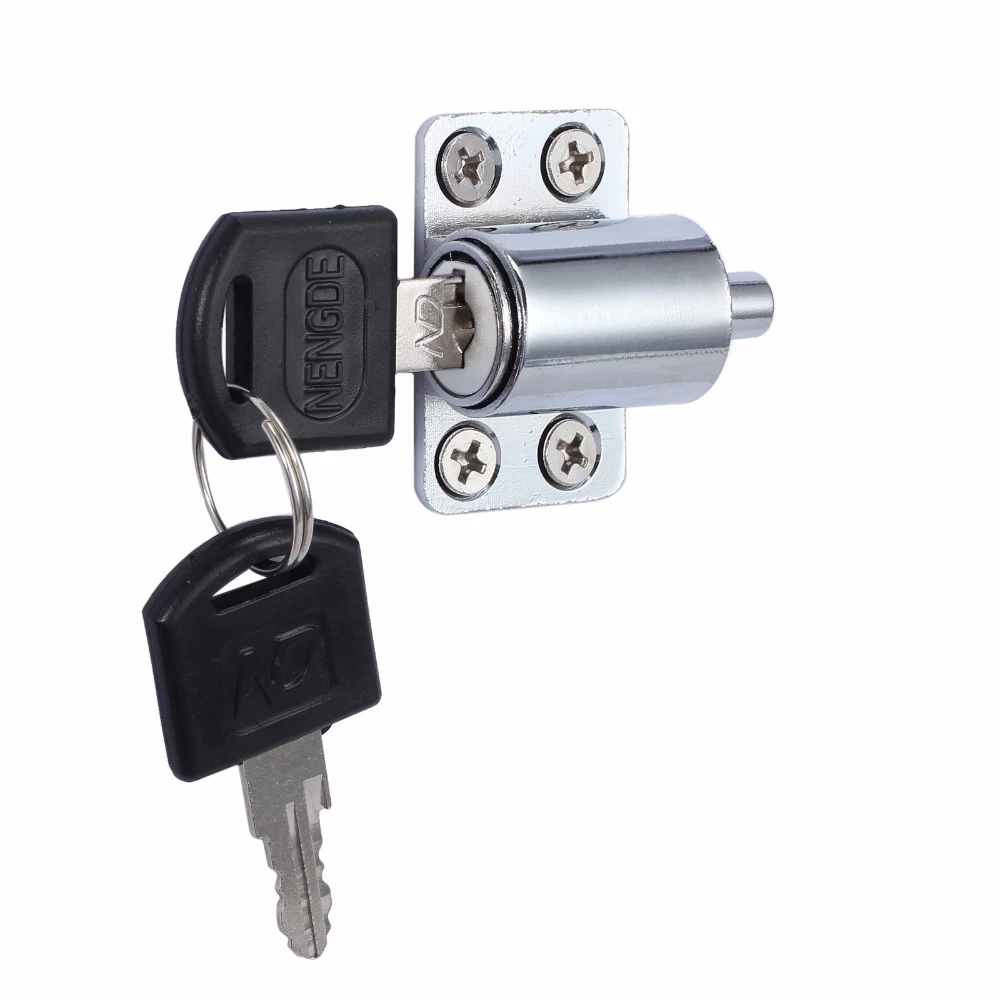 Aluminum Alloy Door Window Security Lock Window Restrictor Locks Sliding Window Lock Child Safety with 2 Keys: Sliver-3