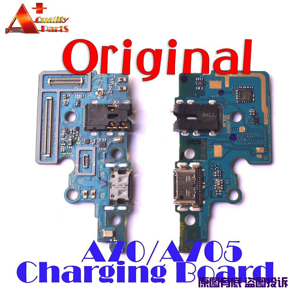 Para samsung galaxy a70 a705f a705ds a705fn volume de energia lado botão tira mainboard lcd usb charing board microfone cabo flexível: Charging board Ori