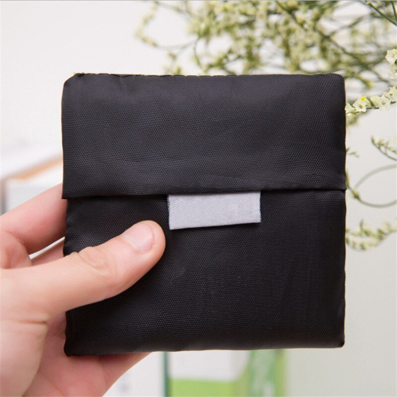 Waterproof Shopping Bag Portable Folding Reusable Foldable Shopping Bag Eco Tote Market Grocery Bag: Black