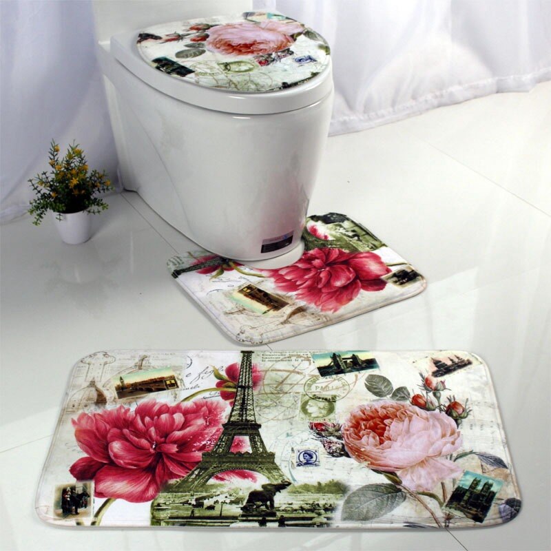 Fundas para asientos de inodoro, alfombras de franela Ocean World, alfombrilla de felpa para el baño, alfombrilla para el suelo del asiento, WC, tapa del inodoro, accesorios de baño: J