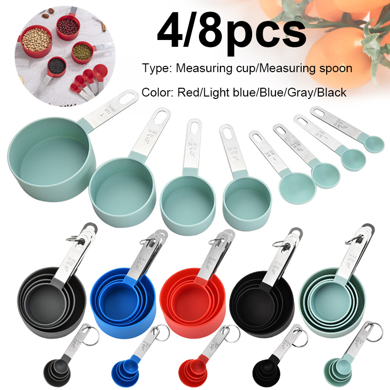 4/8 uds/1 Juego taza medidora cucharadita cuchara multiusos para azúcar pastel hornear harina taza medidora utensilio de medición de cocina para el hogar