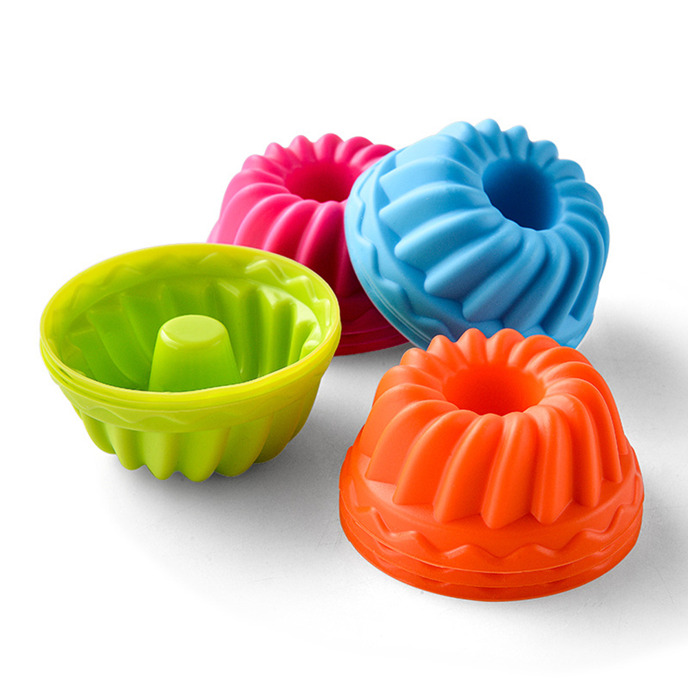 6 pezzi stampi per torte in silicone muffin tazze per torte crostata di uova cupcake dessert stampo da forno strumenti da forno colore casuale: Default Title