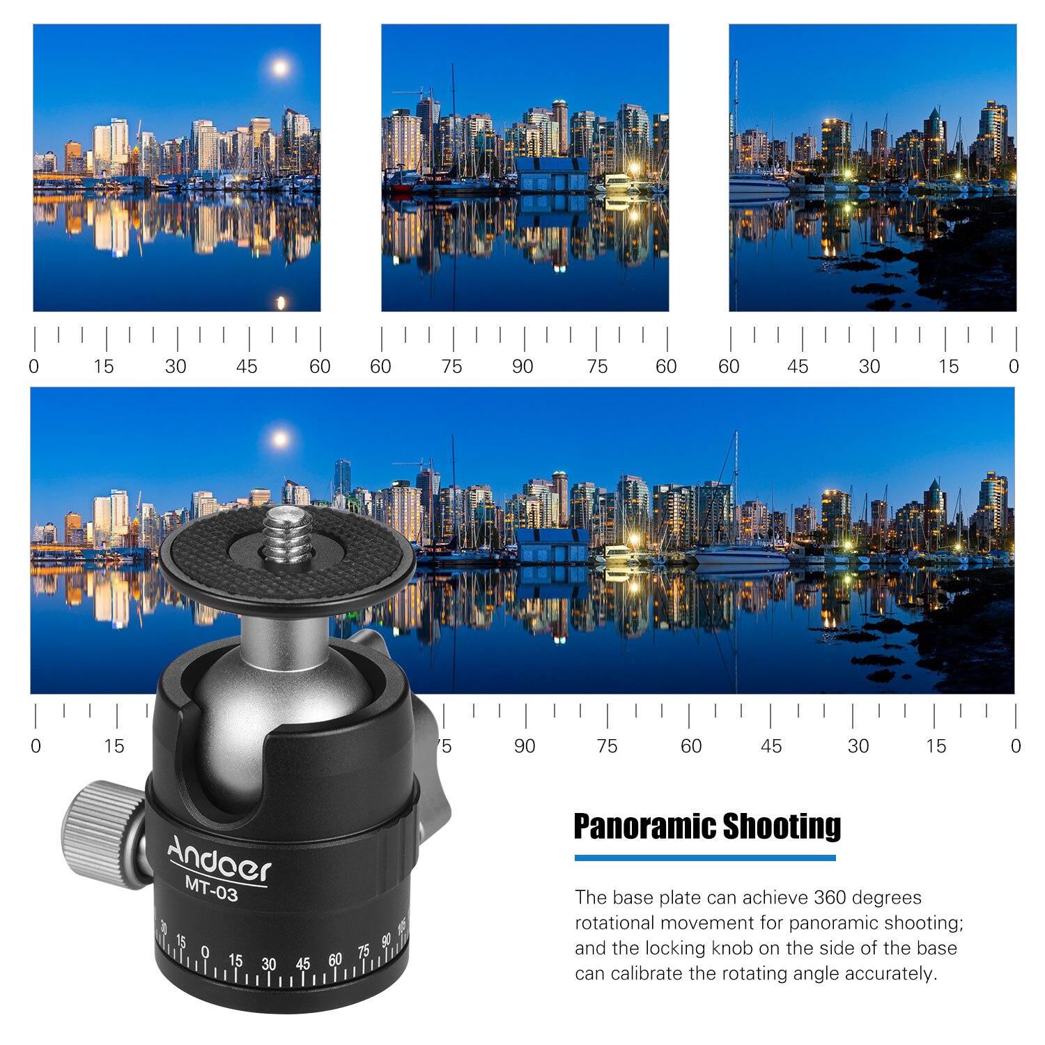 Andoer MT-03 Mini Testa A Sfera Treppiede Della Macchina Fotografica DSLR Monopd Ballhead con a Forma di U Tacca Max. carico 5KG 11LB Fotografare Accessori