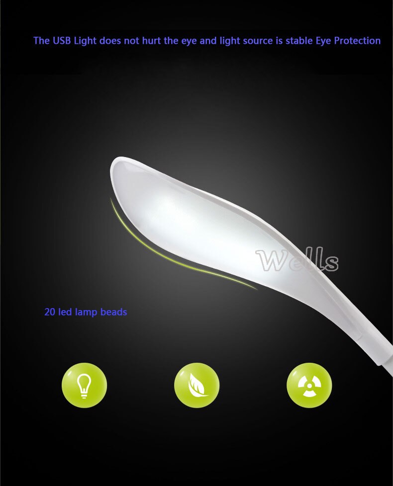 20 led lampe perlen USB led Lesen licht Kinder Augenschutz schreibtisch Lampe 2 W Faltbare USB Led Lampen LED nacht Licht