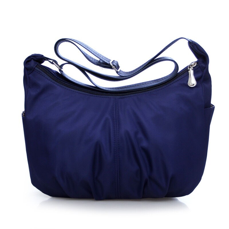 women Waterproof Nylon Messenger Bags Female Crossbody Shoulder Bags Ladies Handbags: navy blue