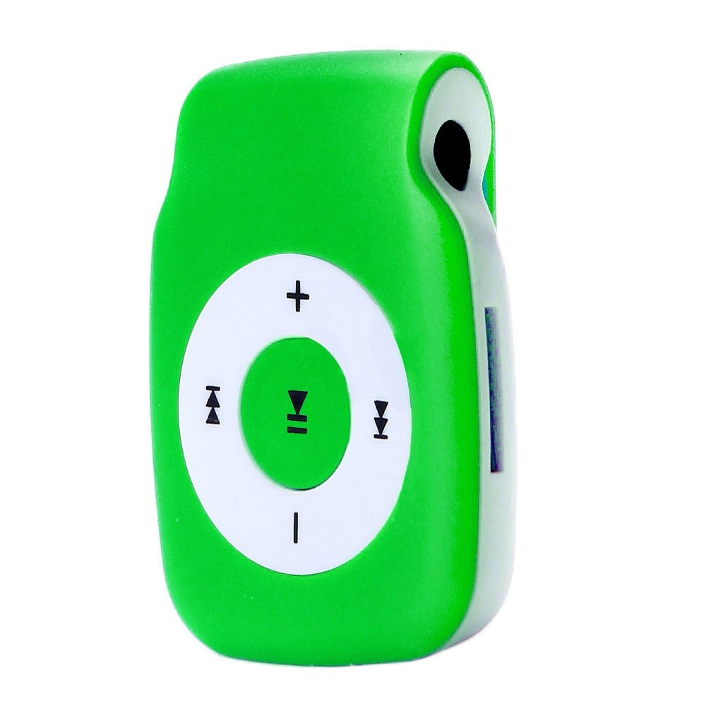 Odtwarzacz MP3 Clip Metal Plastik - Slot na Kartę Micro SD TF - Sportowy Odtwarzacz Muzyki: Zielony