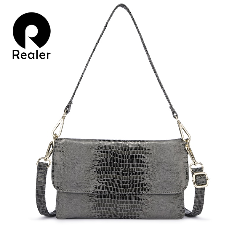 Bolso de hombro para mujer REALER, bolsos de lujo para mujer, bolsos cruzados de para mujer, bolsos de mano de noche con estampado animal