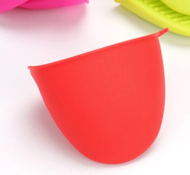 Silicone Kitchen Candy Colors 1PCS Kitchen Cooking Microwave Oven Mitt Insulated Non-slip Glove Heat Resistant: Red