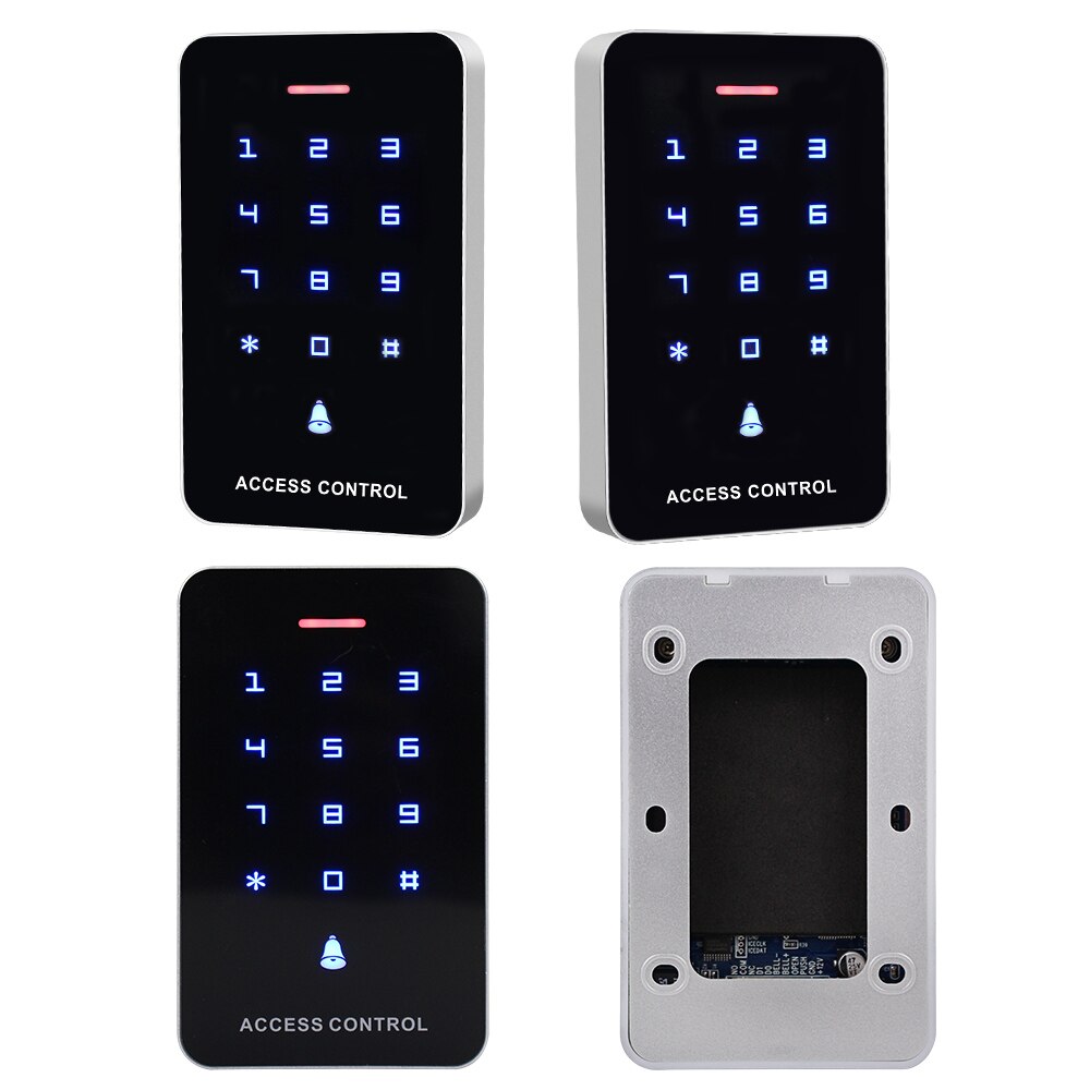 Touch RFID Access Control Keypad Standalone Controller Door Opener 125KHz Access Keyboard with 10pcs Keyfobs RFID Card for Entry