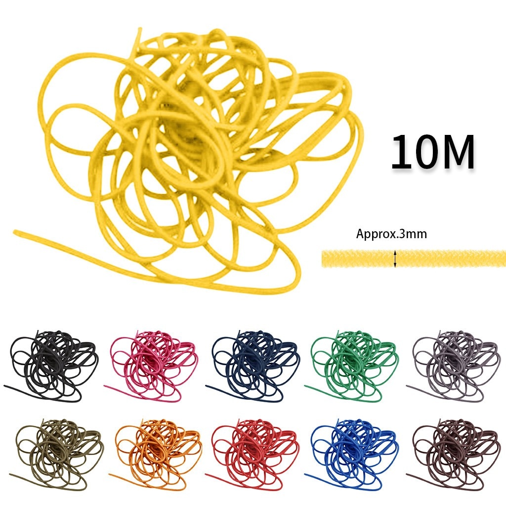 3mm THIN FINE ROUND ELASTIC STRETCH BUNGEE SHOCK CORD 11 COLOURS length 5/10M DIY Elastic Round Elastic Band Sewing accessories#