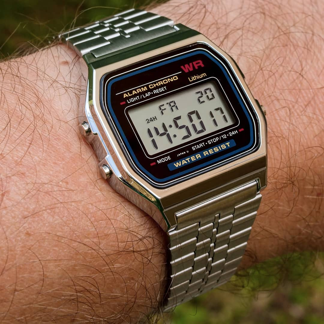 F91w digitale herreure luksuriøst rustfrit stål armbåndsur armbånd forretnings elektronisk herreur reloj hombre