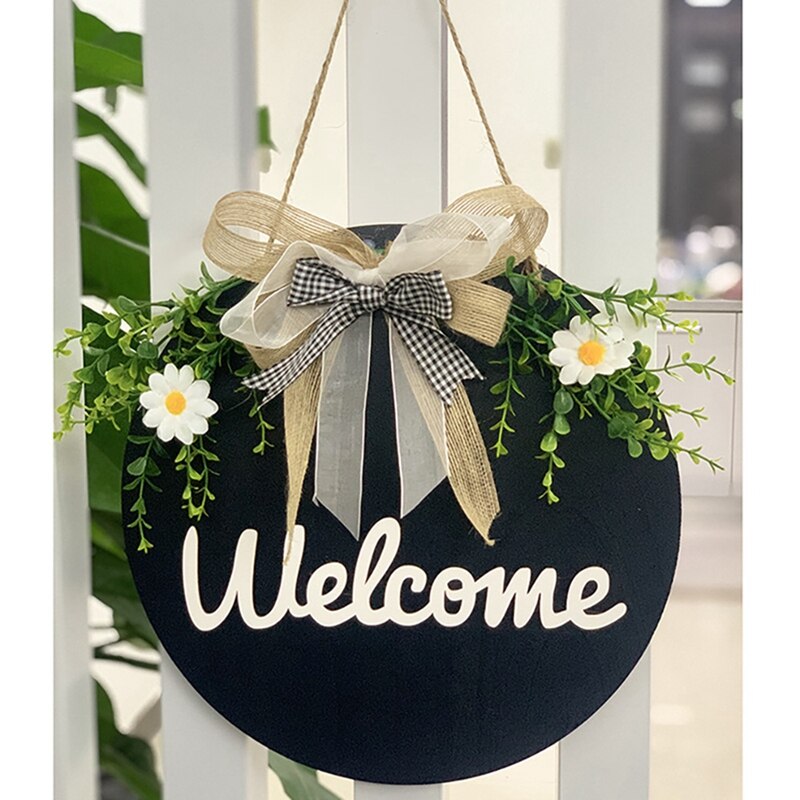 Welcome Sign Welcome Front Door Round Wood Sign Hanging Welcome Sign for Farmhouse Porch Front Door Decoration