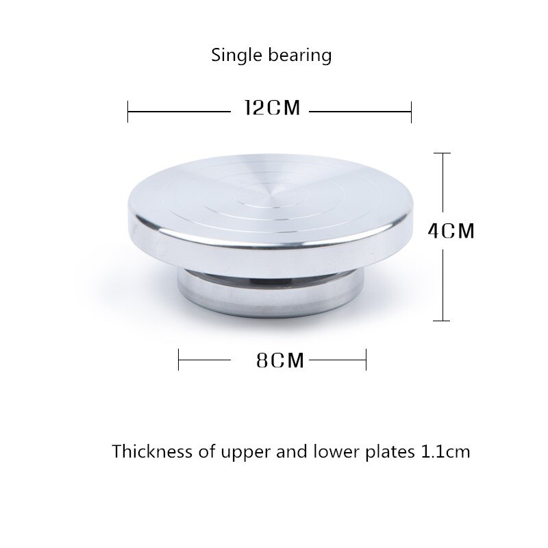 Pottery aluminum alloy double-sided turntable sculpture pottery clay hand-made model platform pottery wheel cake turntable: 12 cm Single bearing