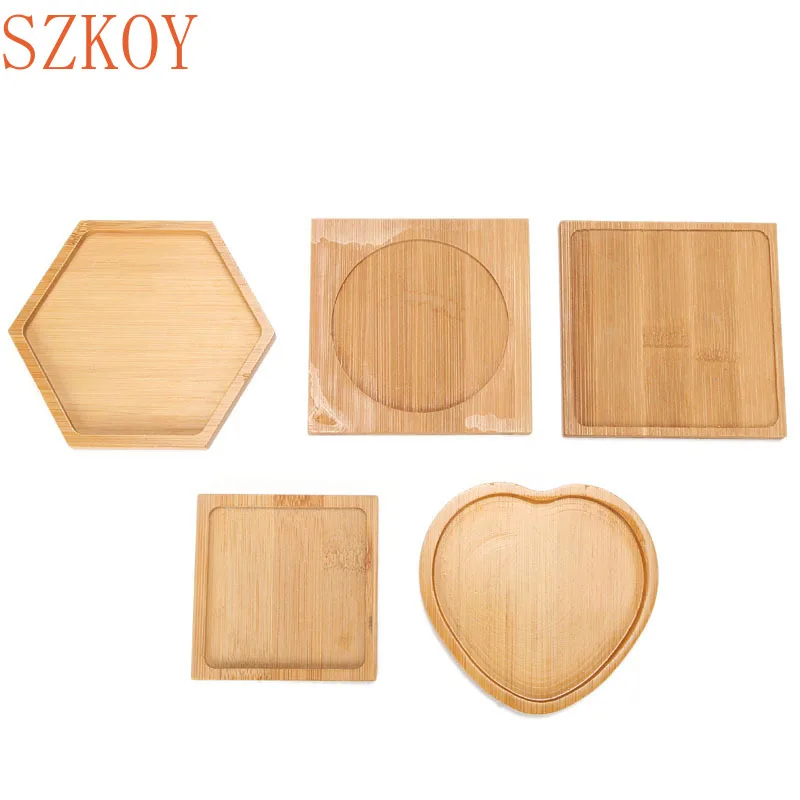 Soporte para maceta con 8 diseños, almohadilla para bonsái carnoso, bandeja de bambú, bandeja para maceta de madera, decoración para el hogar y la Oficina, soporte para macetas, 1 ud.